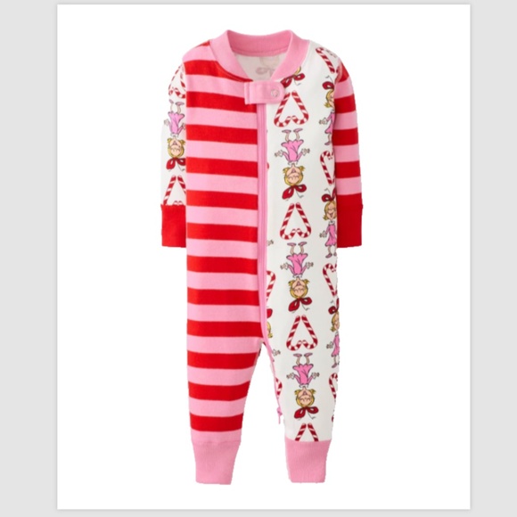 Hanna Andersson Dr. Suess Grinch Christmas Sleeper 2T Cindy Lou Candy Cane READ - Picture 1 of 11